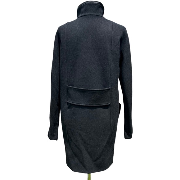 Madewell Zip Front Long Sleeve Wool Blend Vegan Leather Trim Coat - Picture 8 of 13